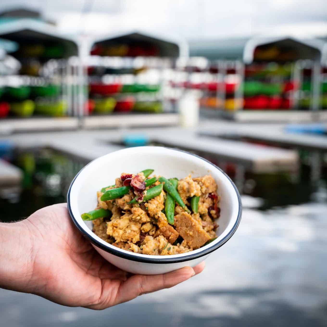 A photo of a easy veggie backpacking dish.