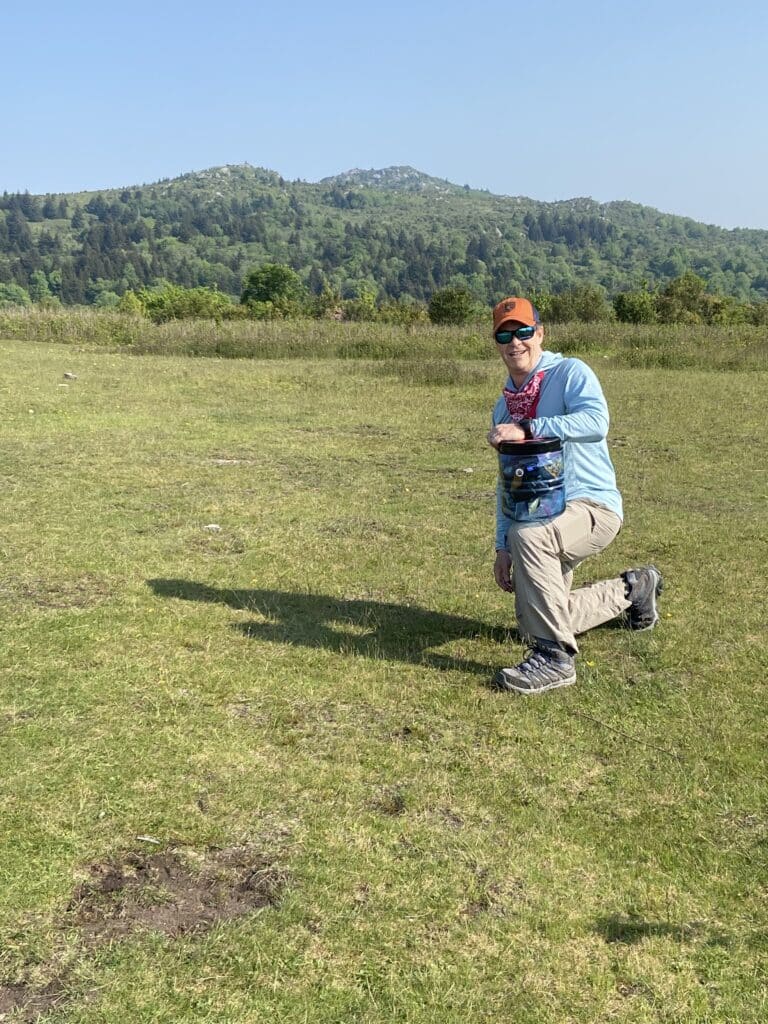 BearVault Adventure Ambassador Harold out in the wilderness with a BV475.